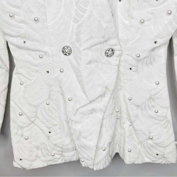 Saks Fifth Avenue After Five by Julie Duroche Vintage White Sparkle Suit Size 4 - Picture 10 of 16